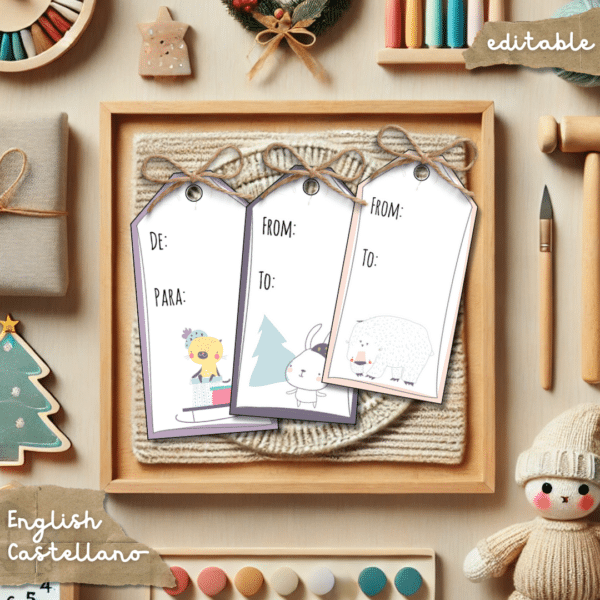 EDITABLE Christmas Tags - Etiquetas de Navidad