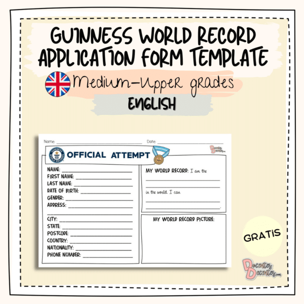 Guinness World Record Application Form TEMPLATE