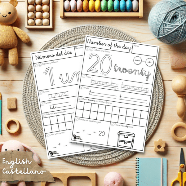 Números del 1-20 pack de fichas - Numbers from 1-20 worksheets pack