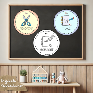 Classroom Verb Flashcards - Tarjetas de verbos