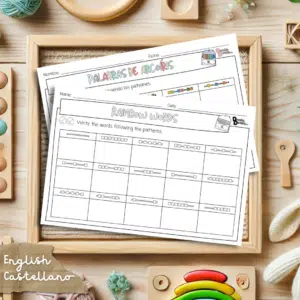 Rainbow Words Template - Plantilla para aprender vocabulario